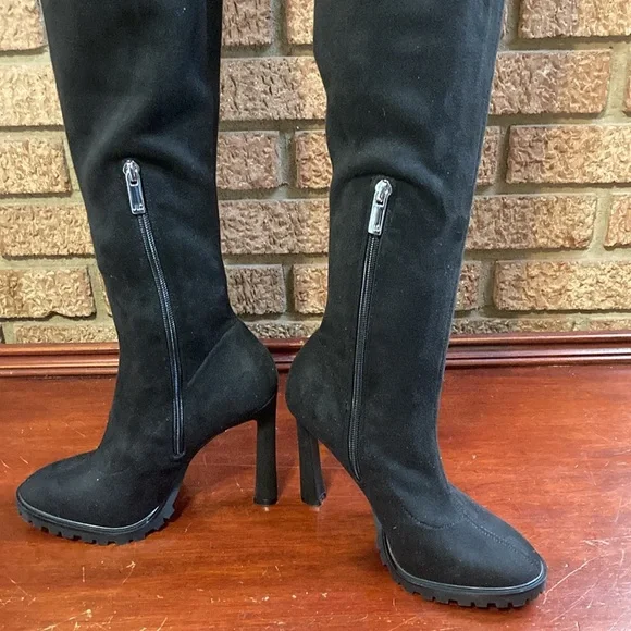 J LO over the knee black Coblin, stiletto boots. Size 7 1/2 M, By Jennifer Lopez - Picture 6 of 7